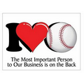 I Love Baseball Rectangle Photo Hand Mirror (2.5" x 3.5")